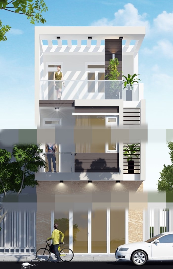 nhà phố 2 tầng 1 tum