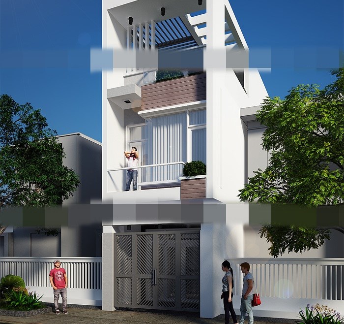 nhà phố 2 tầng 1 tum