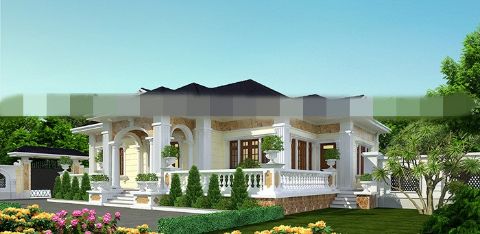 biệt thự 1 tầng 3 phòng ngủ