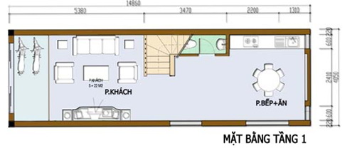 nhà ống 2 tầng 1 tum