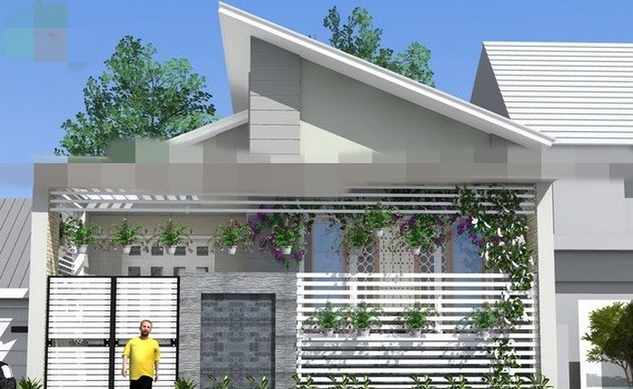 Mẫu nhà cấp 4 mái lệch