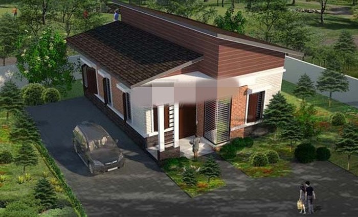 nhà cấp 4 mái lệch