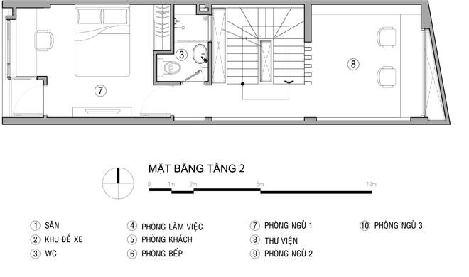 Bản thiết kế và bố trí nội thất tầng 2
