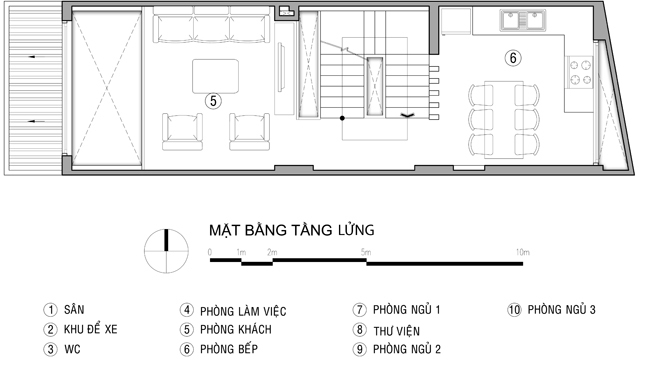 Bản thiết kế và bố trí nội thất tầng lửng