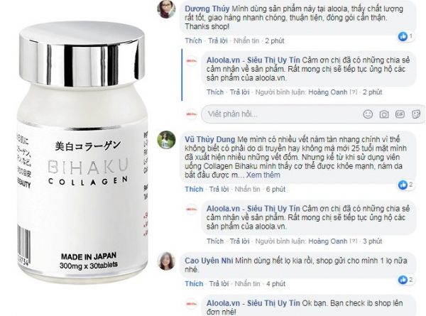 Review viên uống trắng da Bihaku Collagen từ người dùng