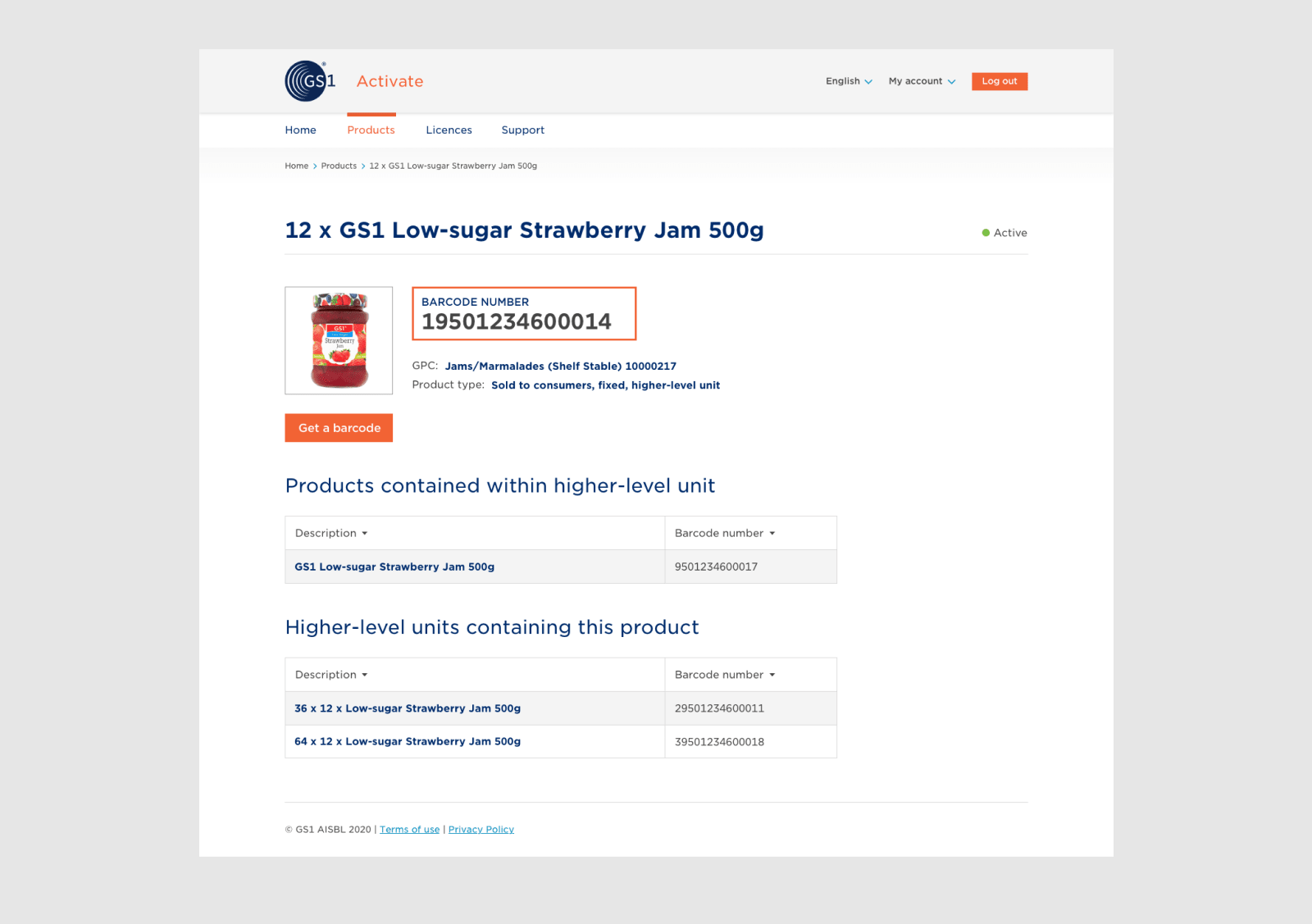 A web page design showing product information