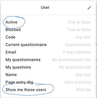 Data item user. Triggre no-code app builder.