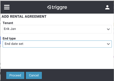 Add rental agreement. Triggre no-code app builder.