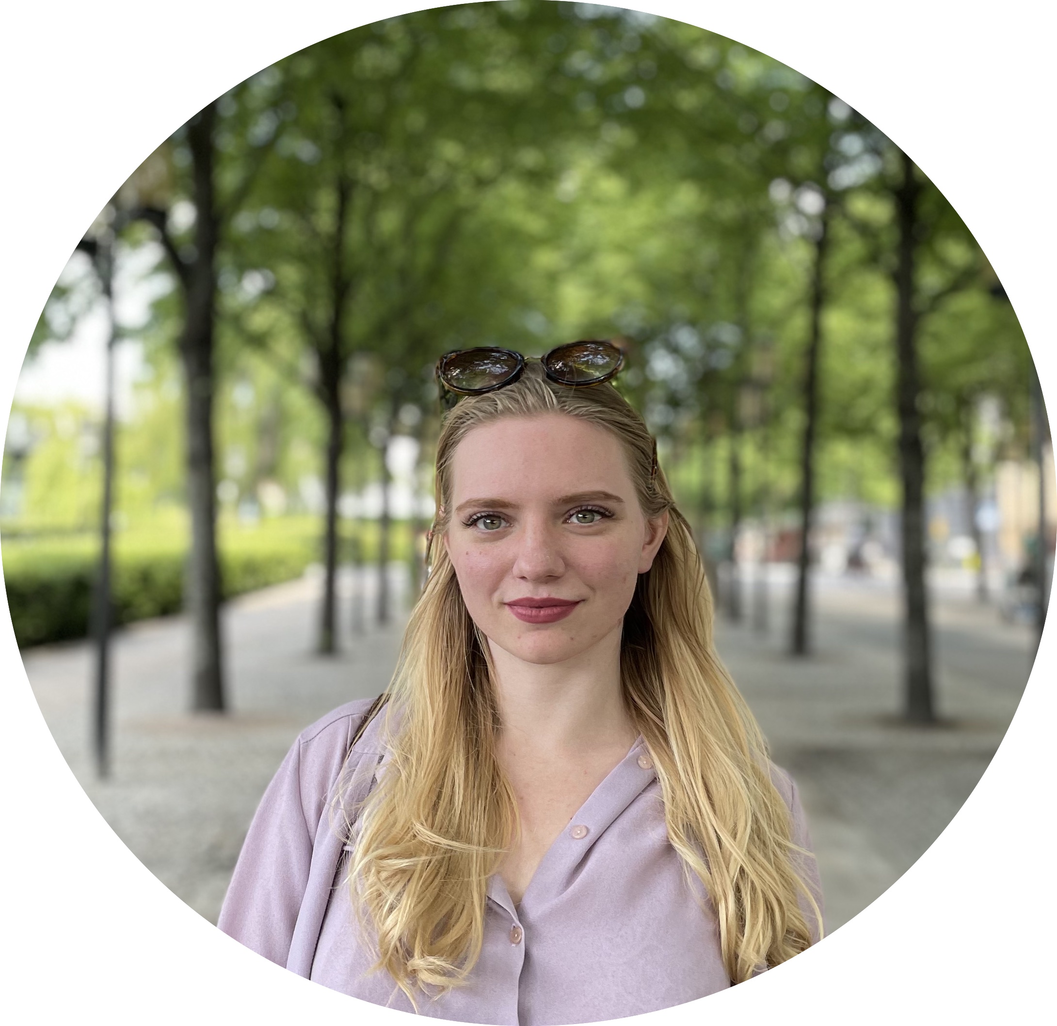 Person with city background