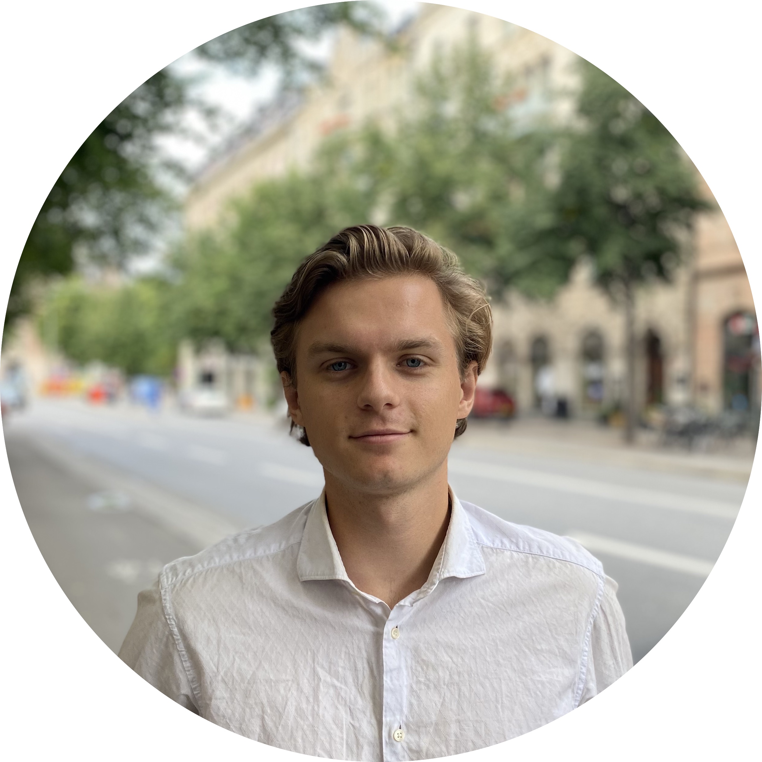 person with city background