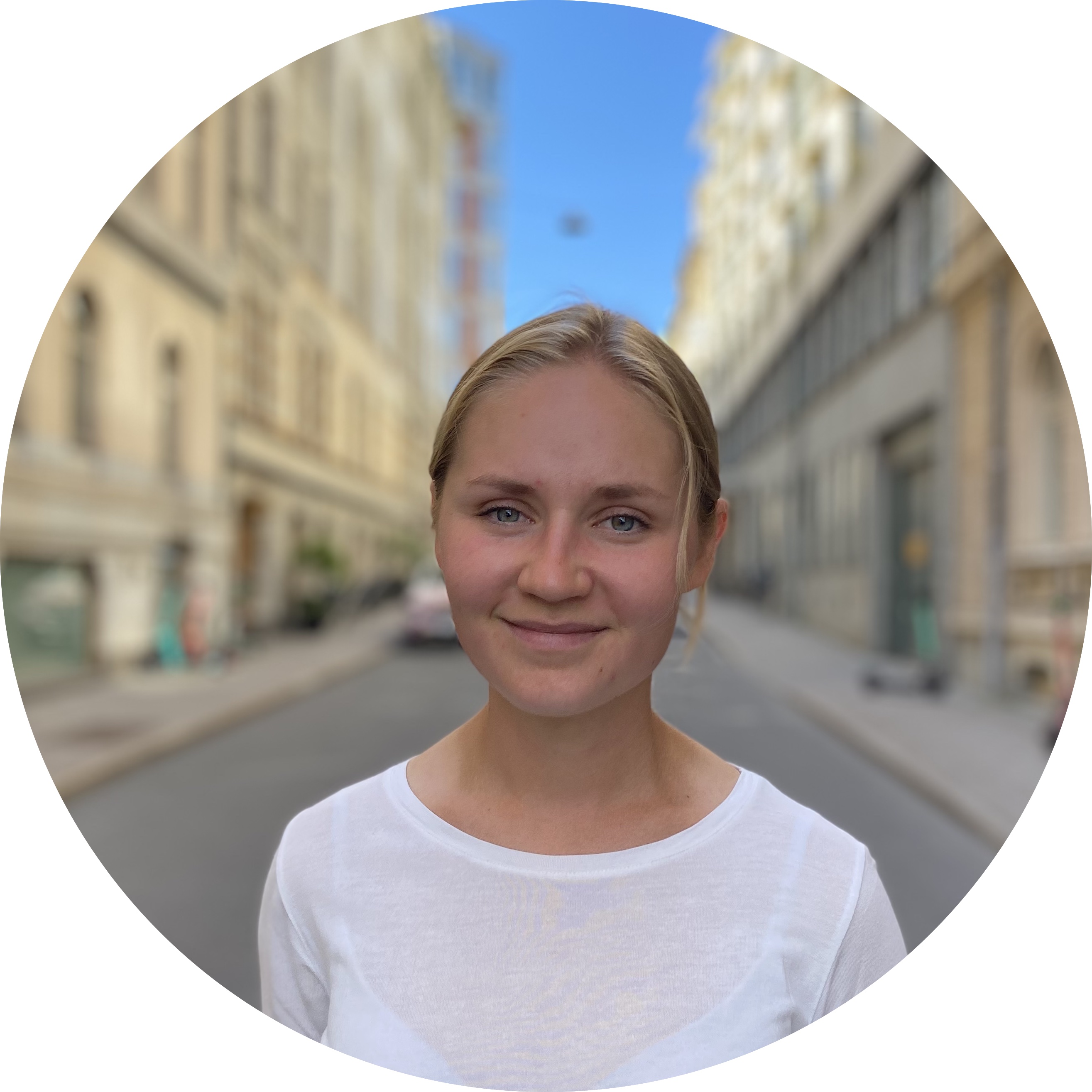 person with city background