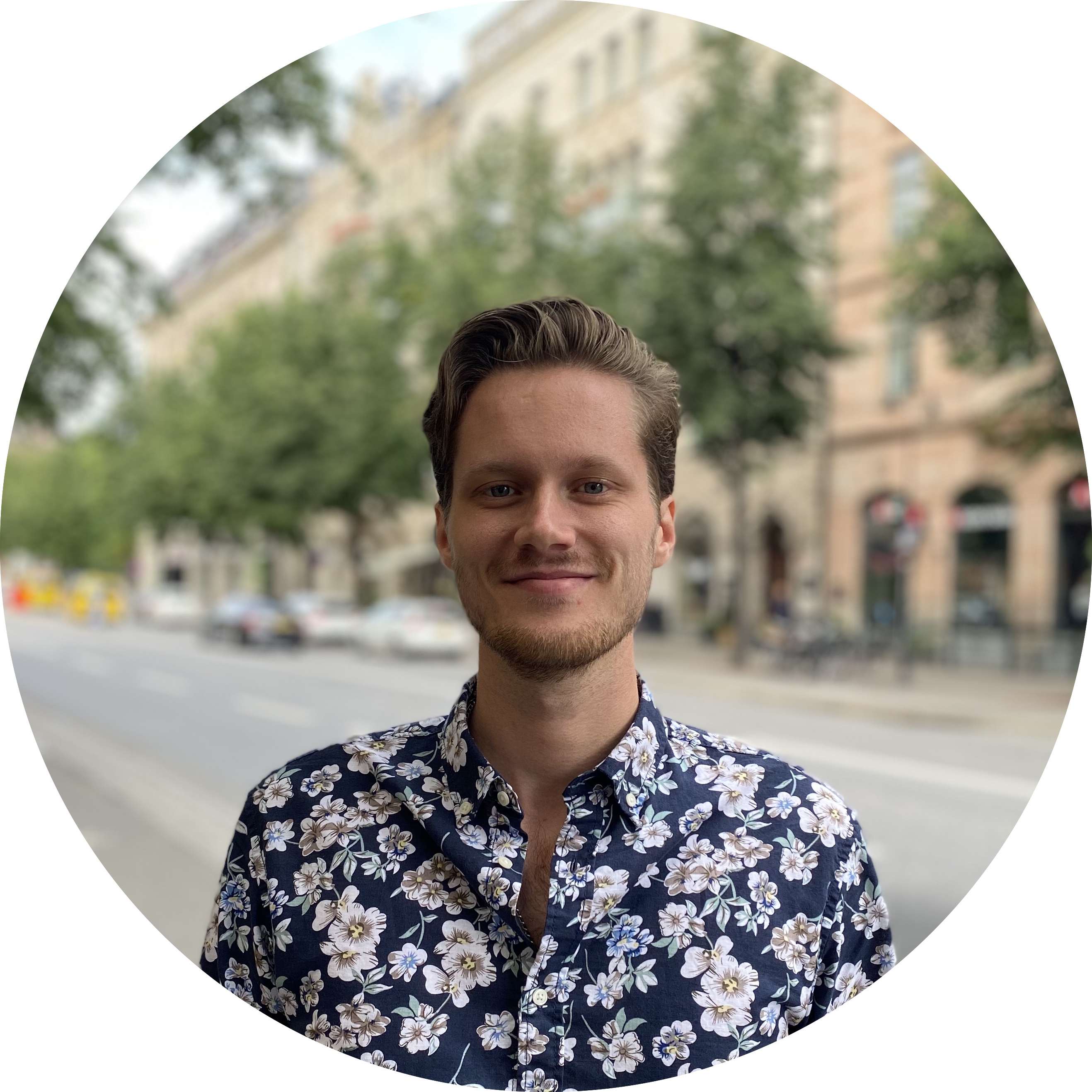 person with city background