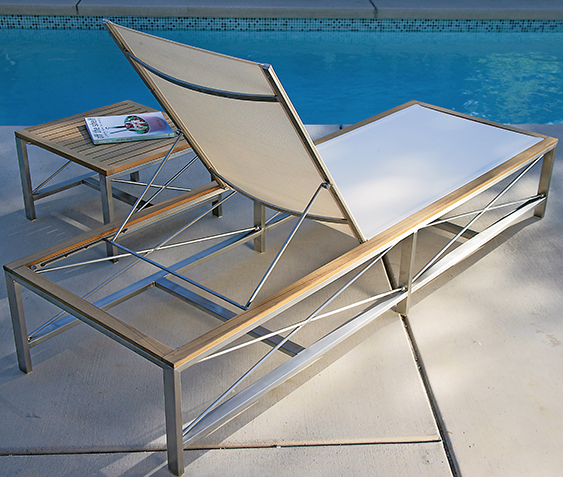 Chaise longue en toile