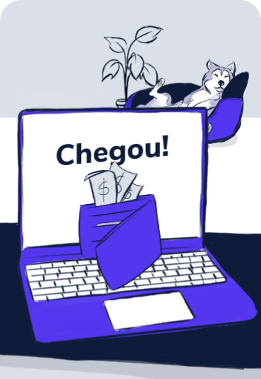 Husky recebendo dinheiro do exterior através do app da husky