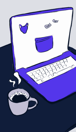 Notebook e caneca de café