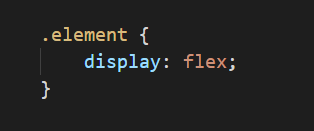 code snippet: display flex
