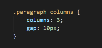 code snippet: columns