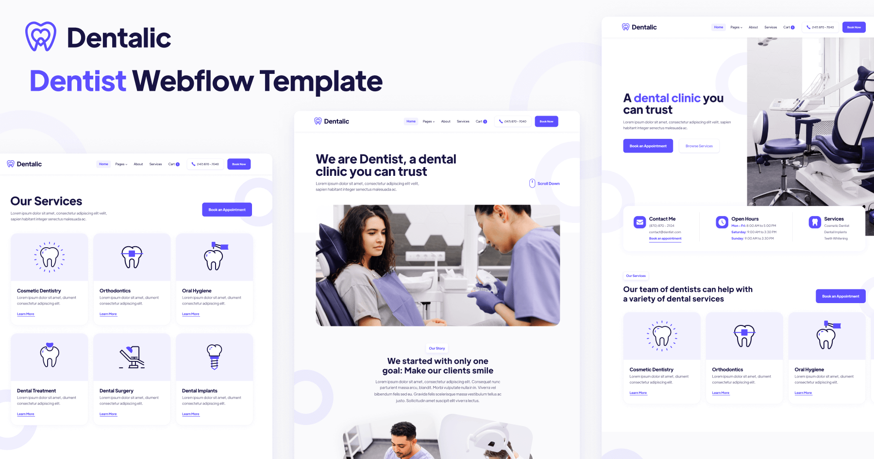 Services Dentalic Webflow website template