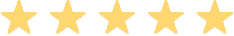 Five golden stars above customer review