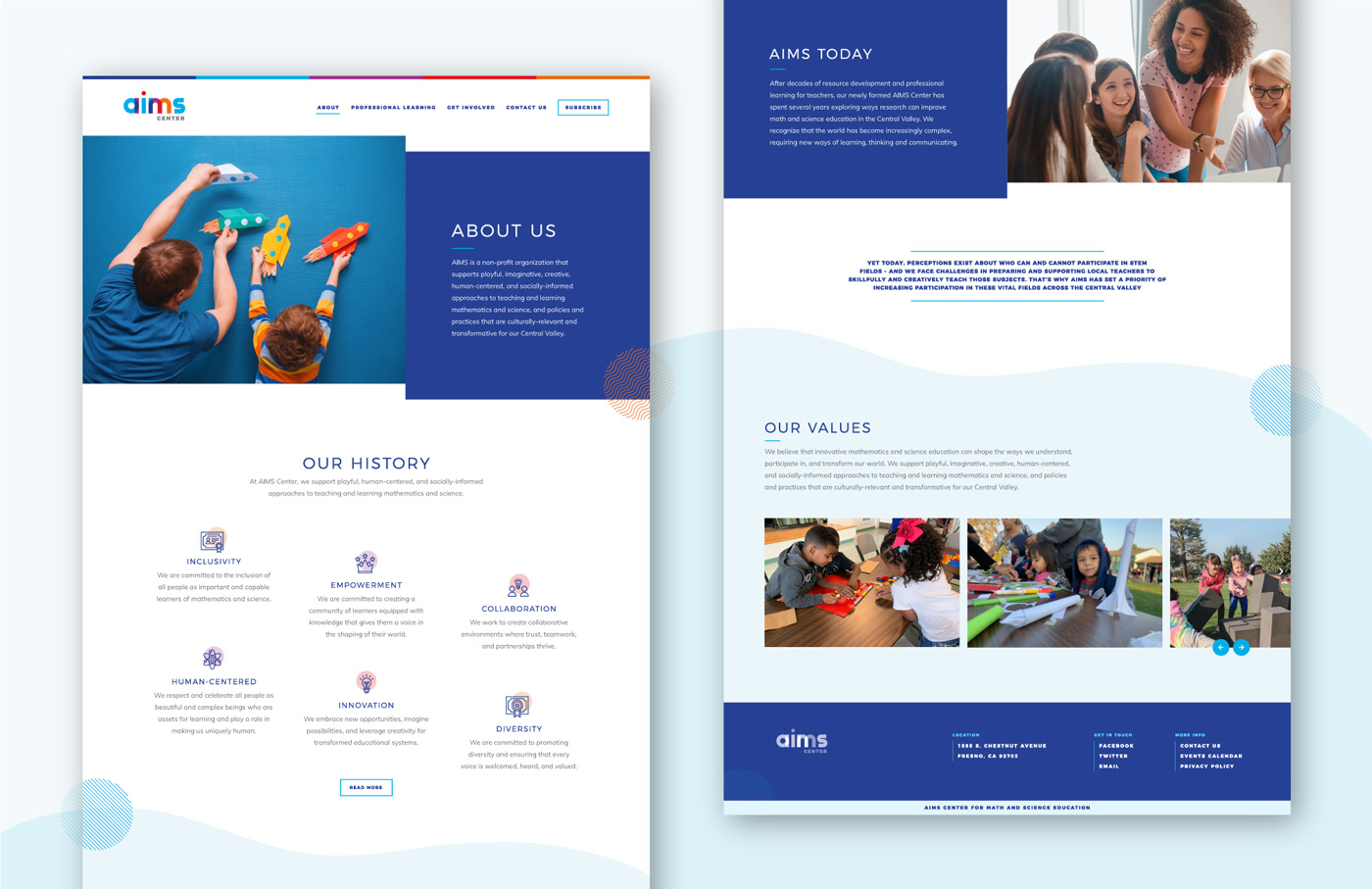 AIMS Center homepage design