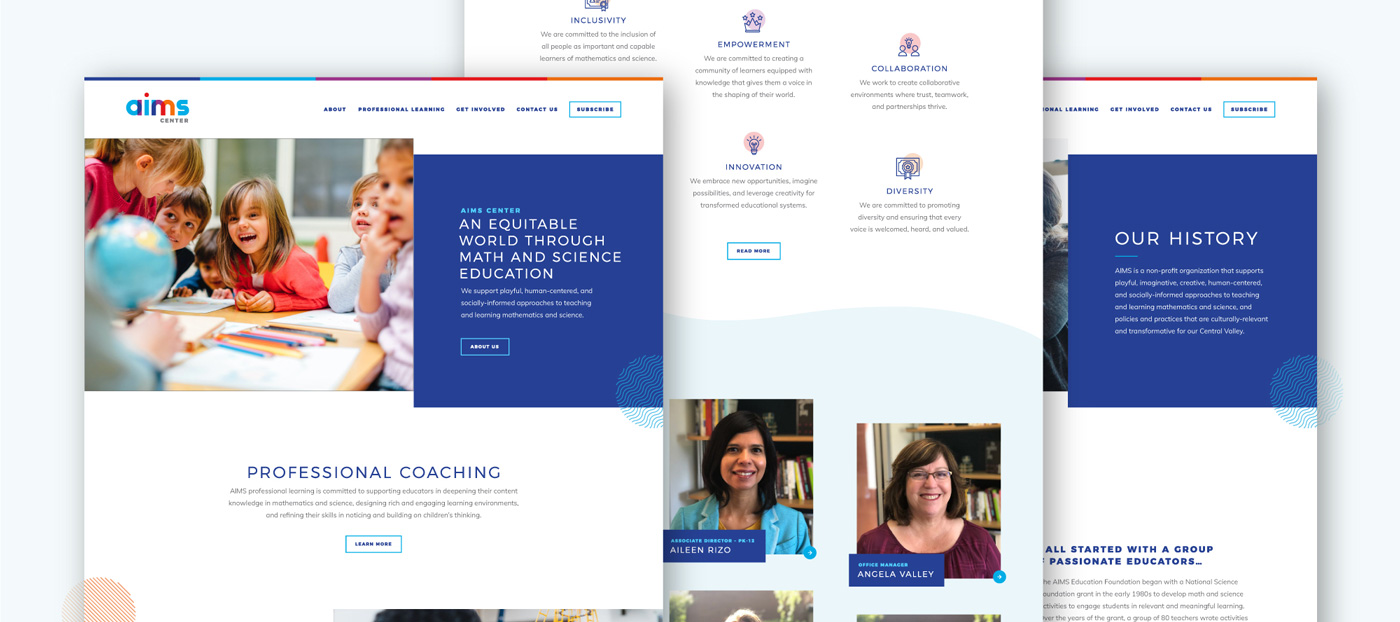 AIMS Center homepage design