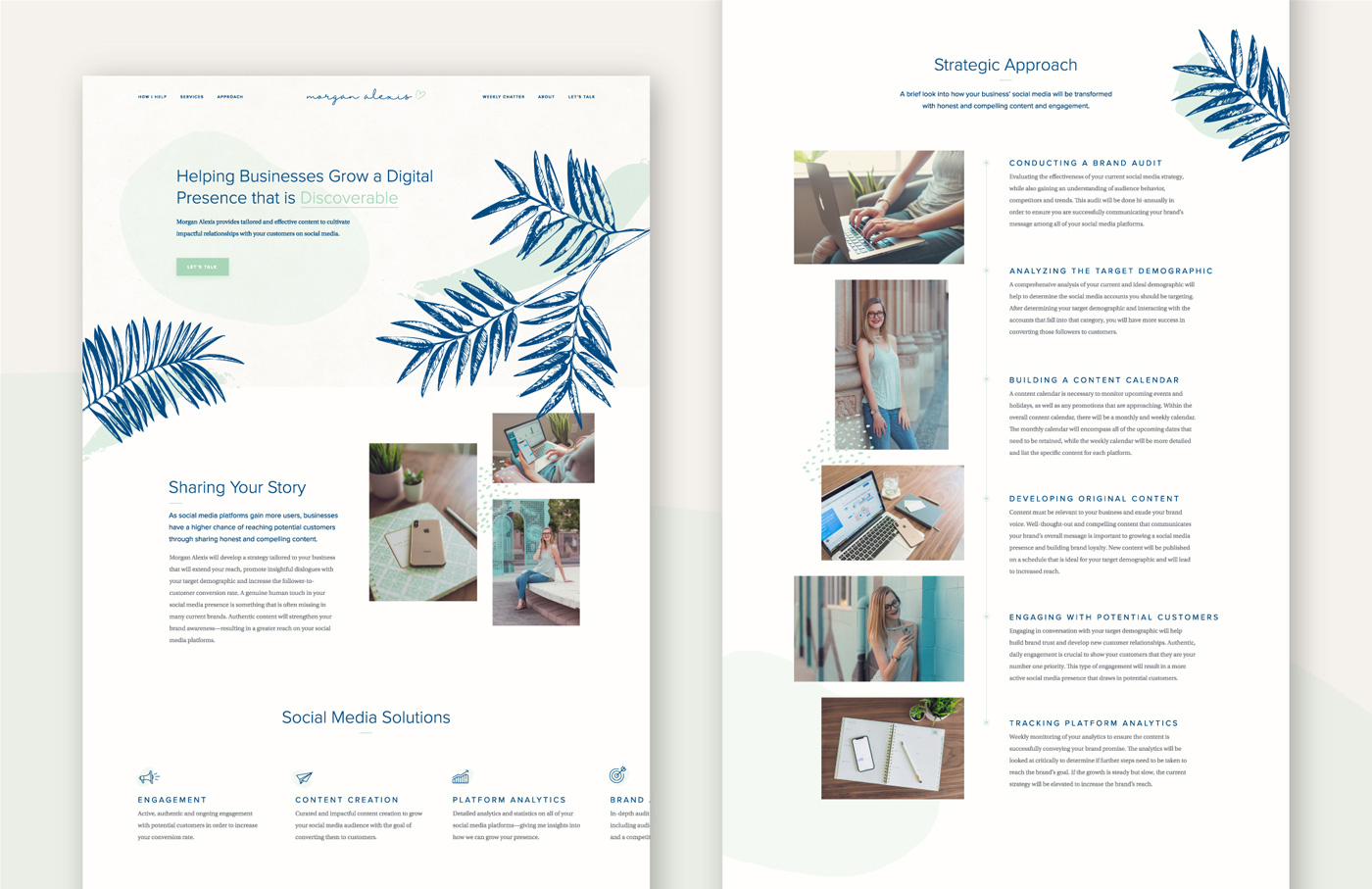 Morgan Alexis Social homepage design