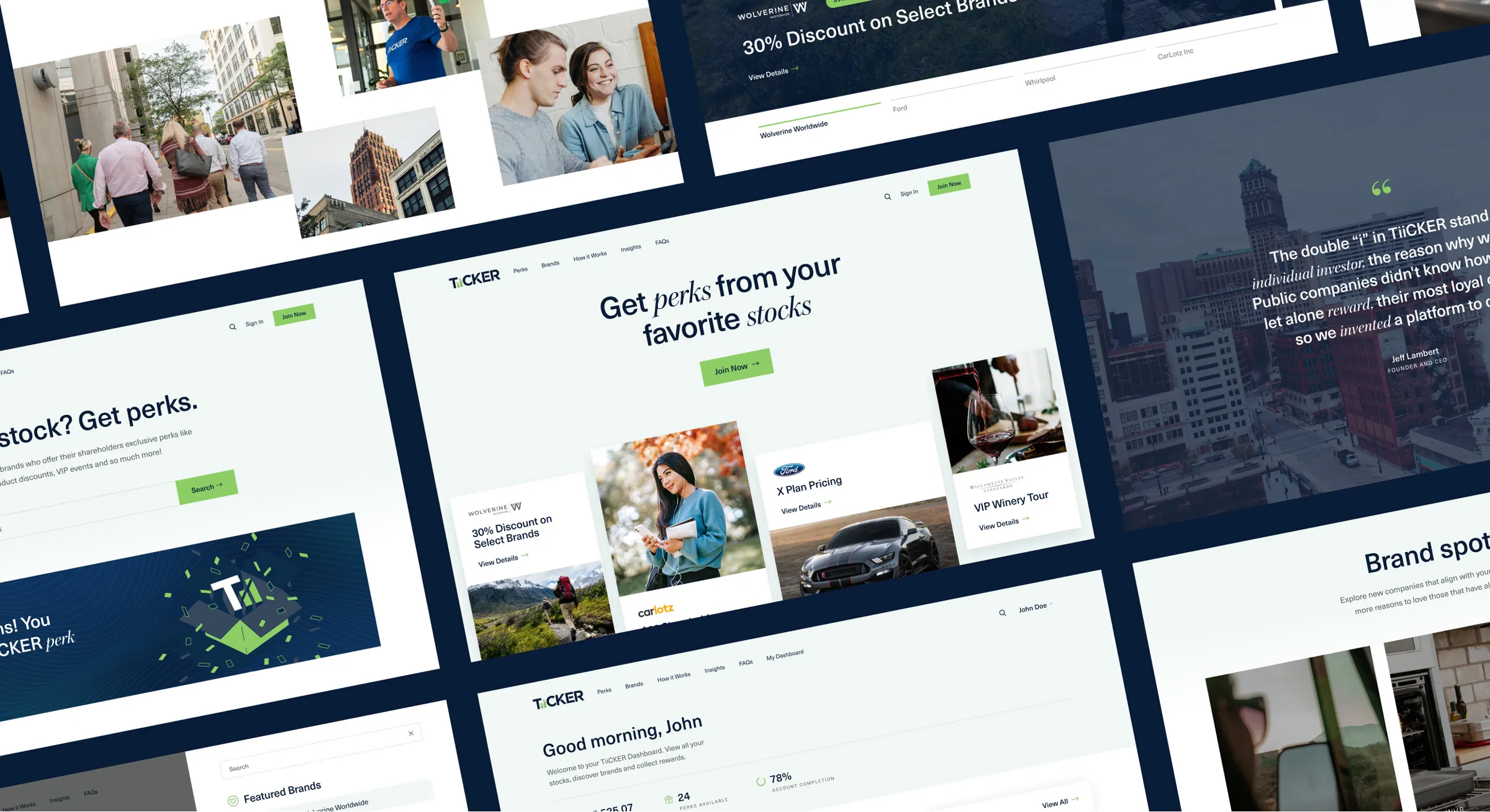 TiiCKER website redesign screens
