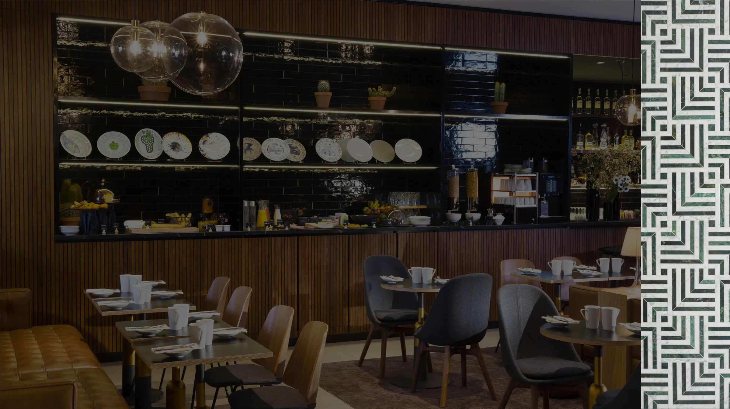Beautiful mid century hotel interior