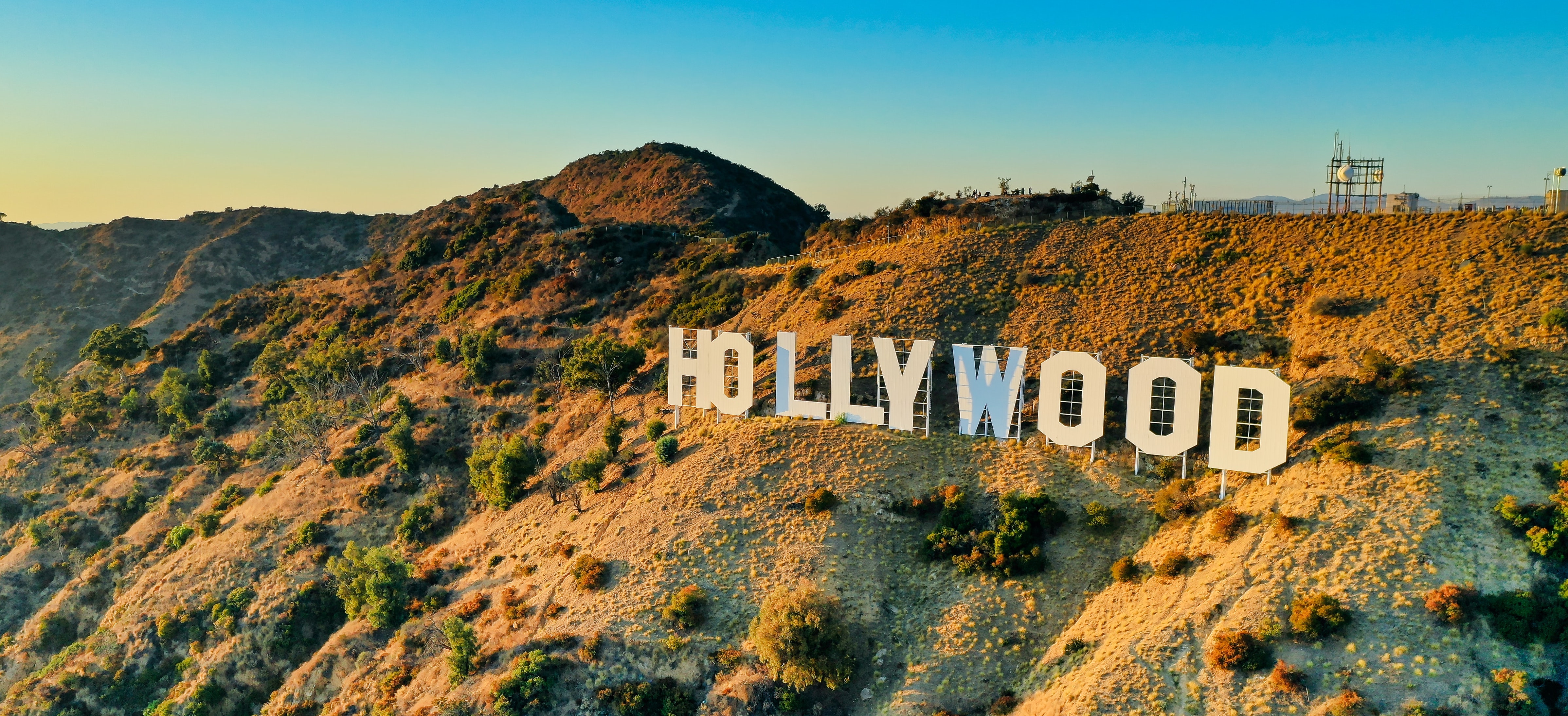 Los Angeles Hollywood sign during sunset