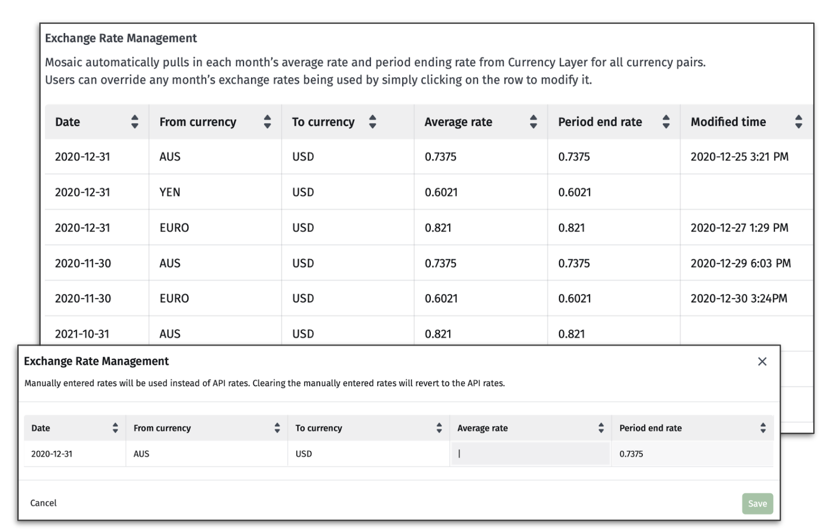 exchange rate management financial consolidation mosaic strategic finance platform