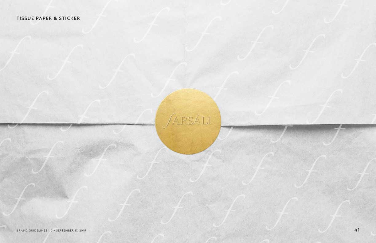 Farsali tissue paper & stickers mockup
