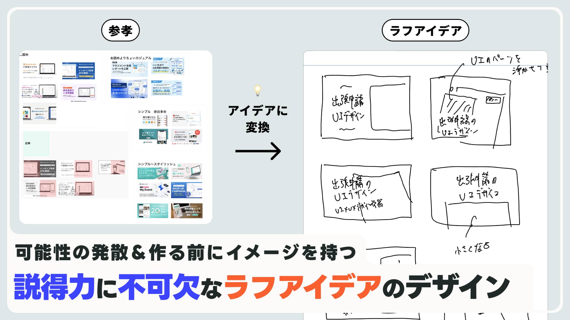 デザインする前にラフでデザインアイデアを発散しよう