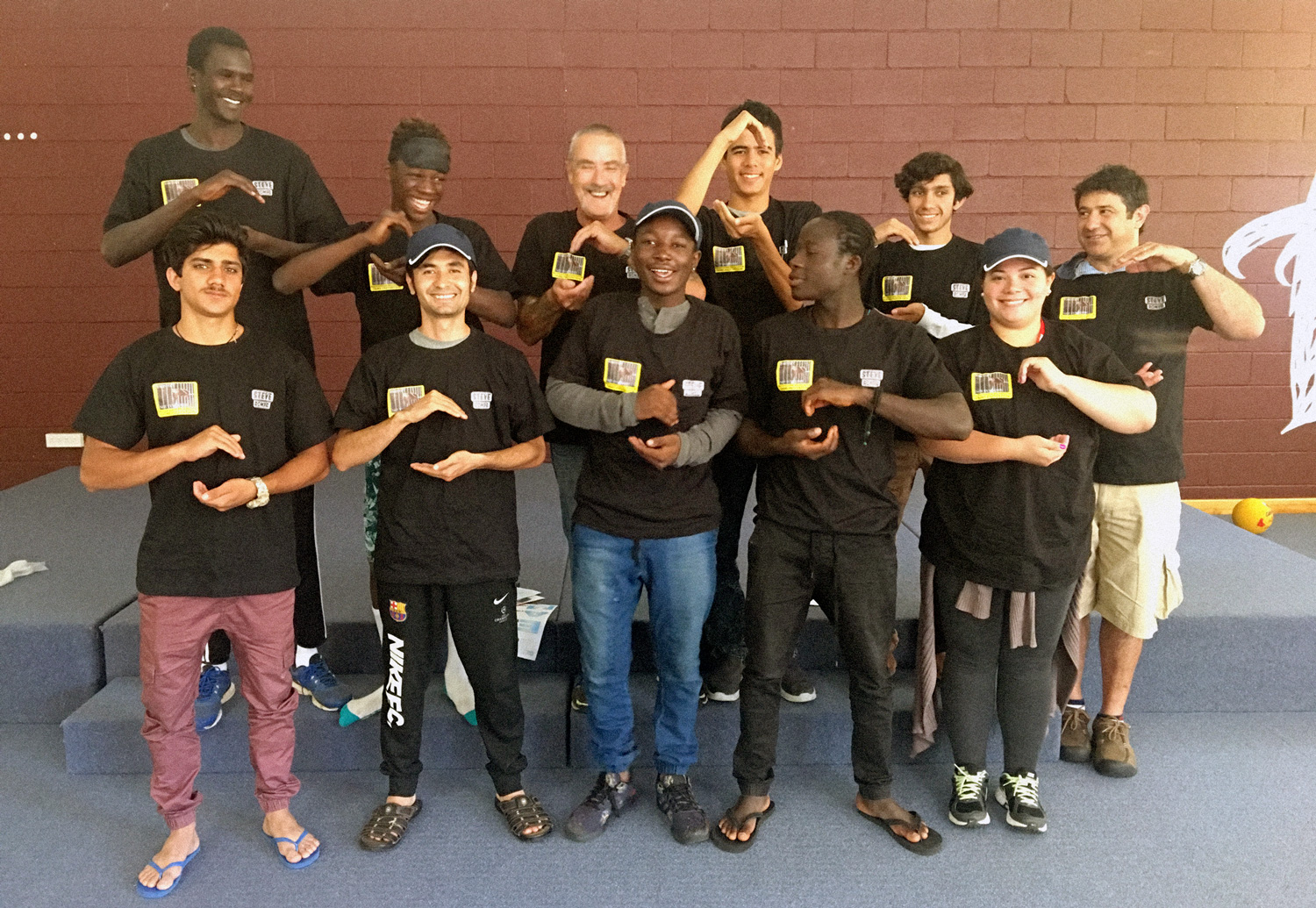 Photograph of a group of teenagers from at camp
