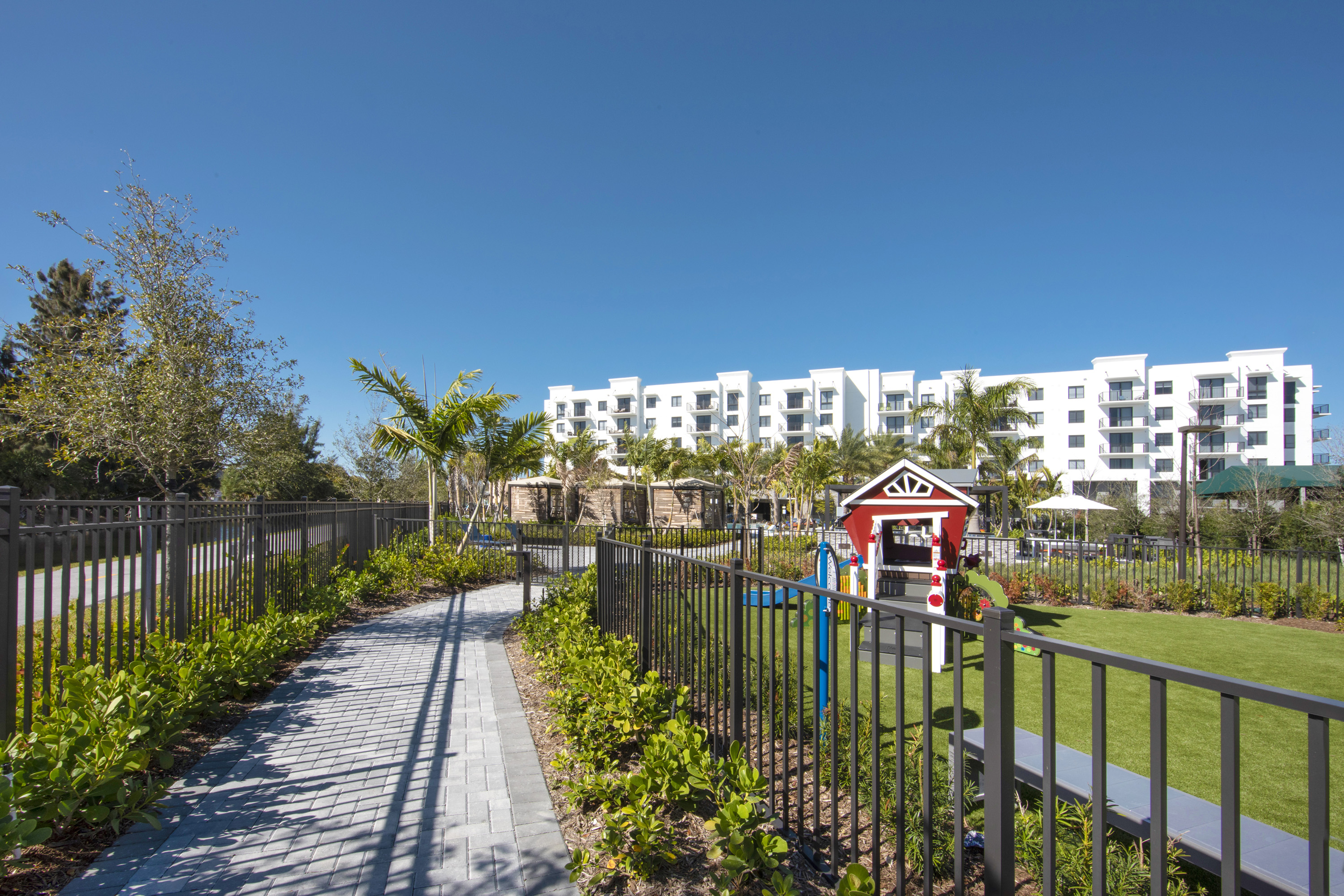 Sanctuary Path view to playground and building