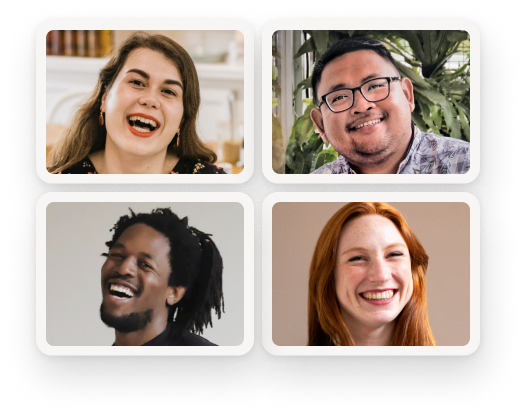 People thumbnails in a video conference meeting