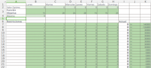 hoja de calculo excel programacion lineal