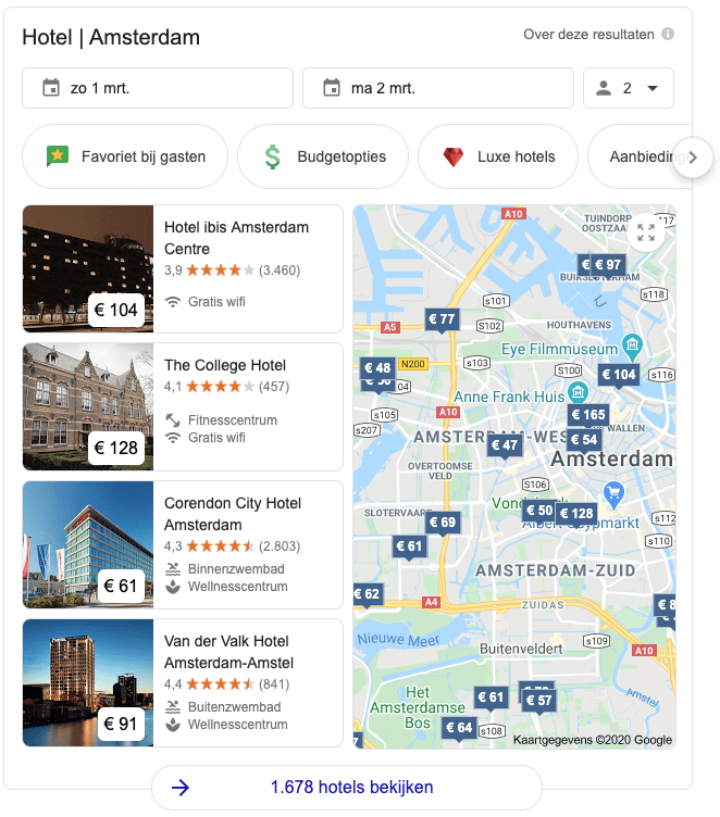 SERP features: lokale zoekresultaten