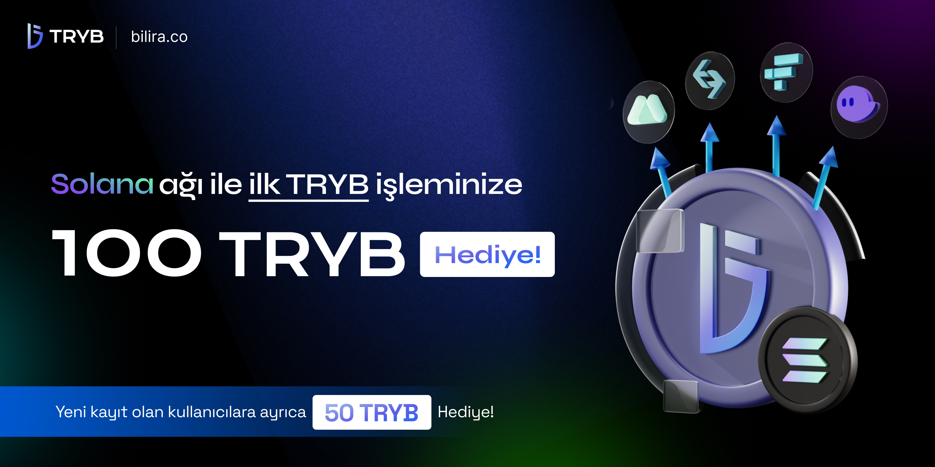 Solana Ağında İlk TRYB Alım İşleminize 100 TRYB Hediye Kampanyası