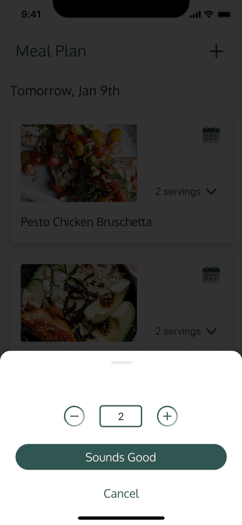 Serving adjustment option 1