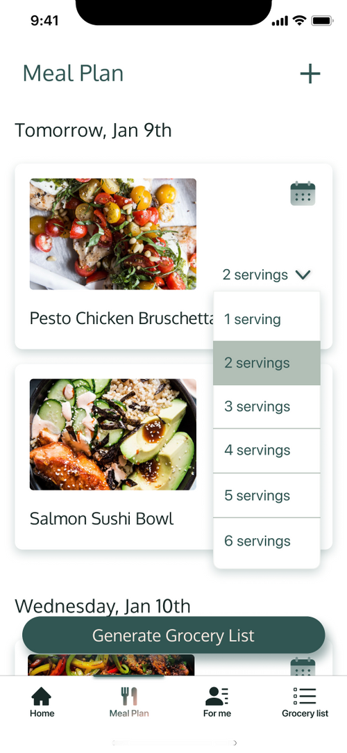Serving adjustment option 2