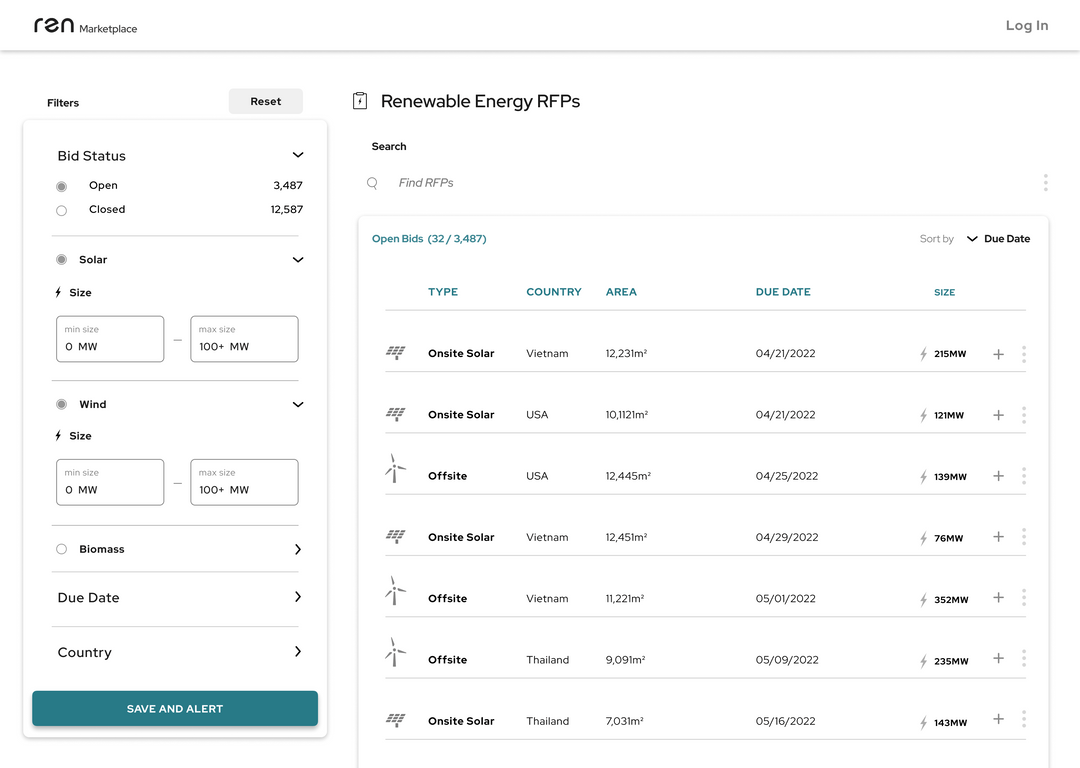 Ren Energy - Source the cleanest energy possible, anywhere in the world.