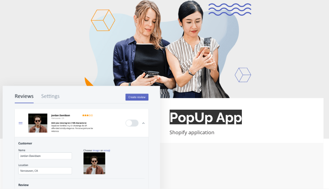 PopUp App is one of the best review apps at Shopify
