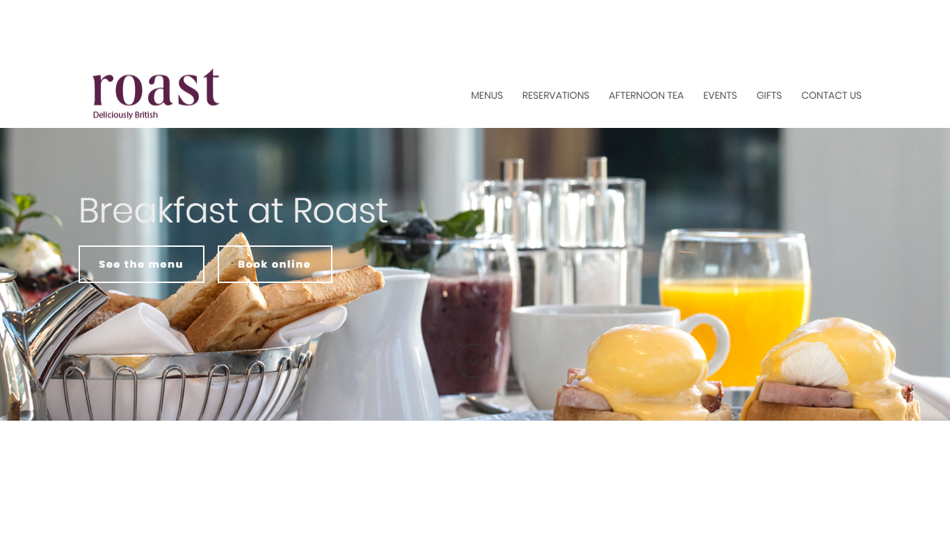Homepage in the online food store
