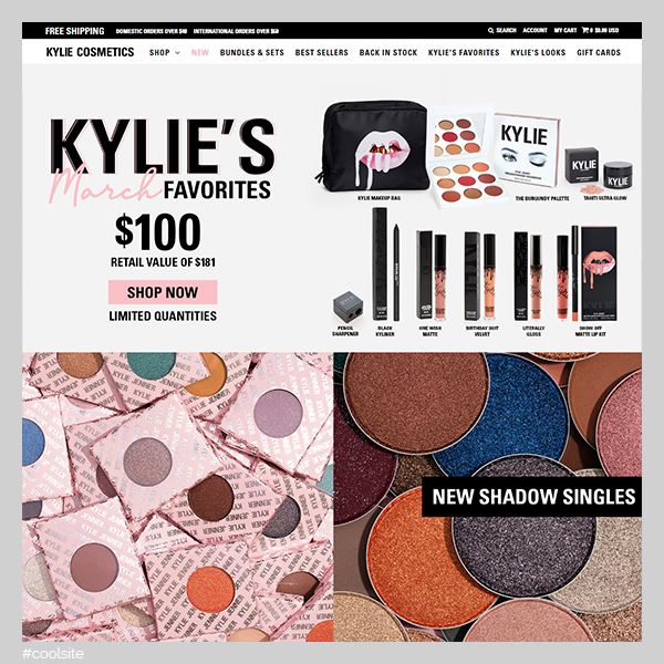 Kylie is a cool cosmetics store