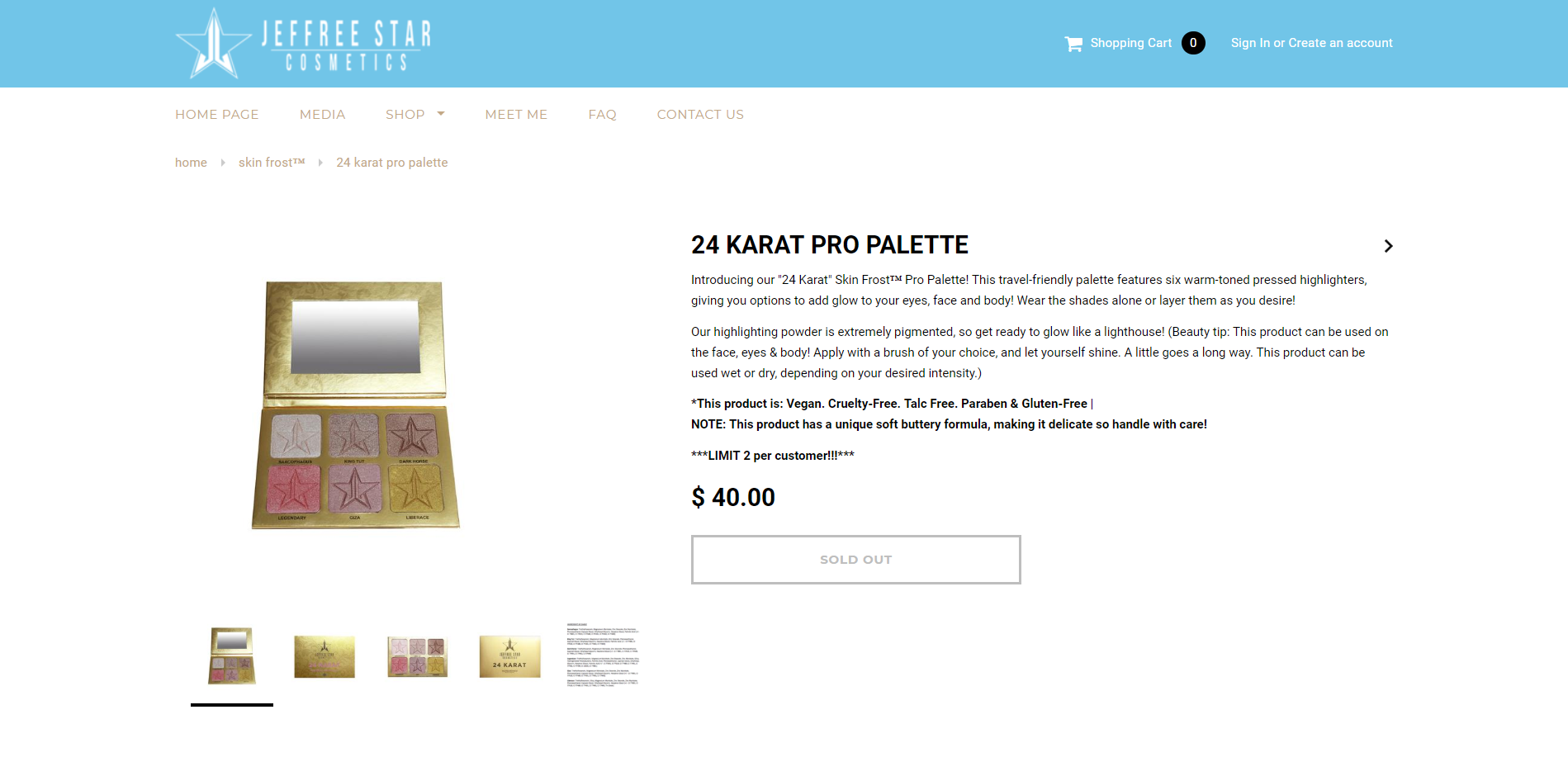 Example of product at Jeffree Star