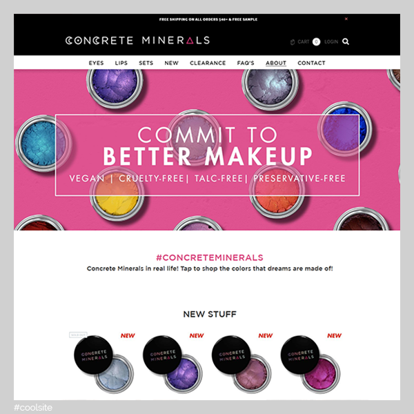 Concrete Minerals is a cool vegan cosmetics store