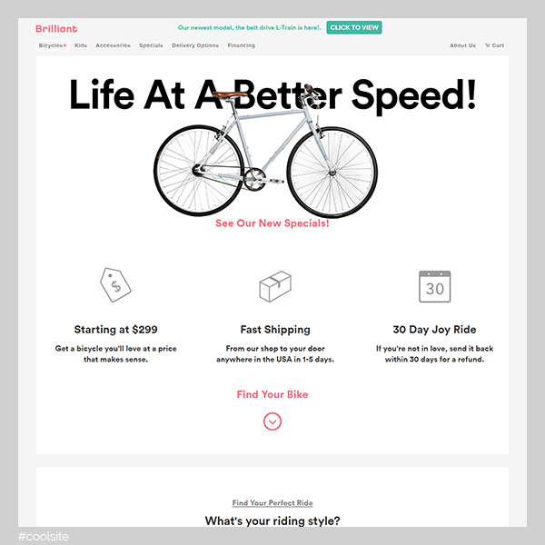 Brilliant is a cool bicycles store