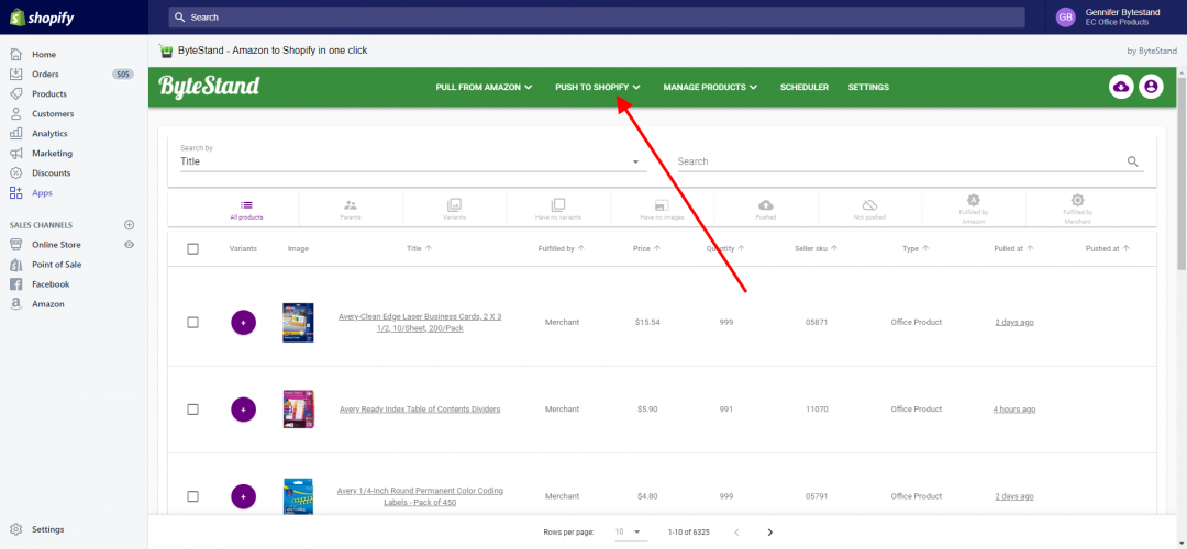 types of goods migration from Amazon to Shopify