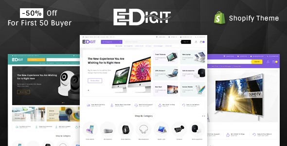 Thw second good Shopify template - eDigit