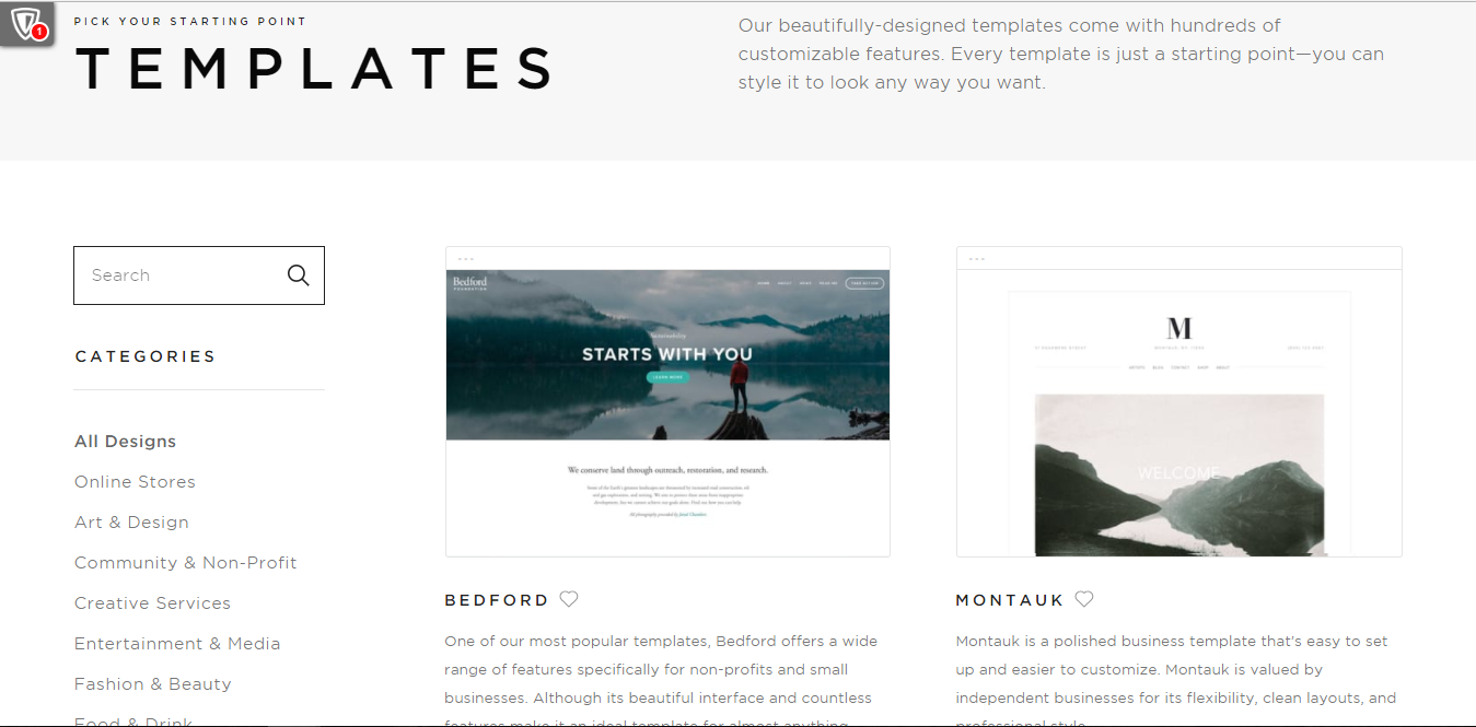 setting up a template of Squarespace store